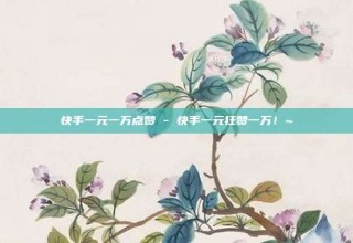 快手一元一万点赞 - 快手一元狂赞一万！~