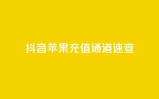 抖音苹果充值通道速查