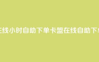 卡盟在线24小时自助下单(卡盟在线自助下单24小时)