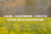 抖音涨粉,抖音运营策略揭秘,从零到百万粉丝的逆袭之路亿乐社区低价自营货源站