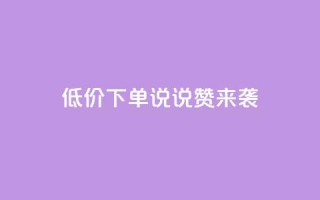 低价下单,qq说说赞来袭