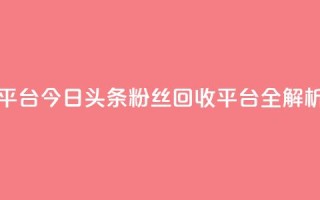 今日头条粉丝回收平台 - 今日头条粉丝回收平台全解析与使用指南!
