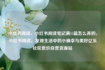 小红书阅读,小红书阅读笔记满15篇怎么弄的,小红书阅读,发现生活中的小确幸与美好亿乐社区低价自营货源站