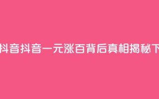 1元涨100抖音 - 抖音一元涨百,背后真相揭秘!