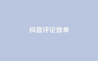 抖音评论放单,抖音全网最低价业务 - 抖音粉丝业务套餐 - 快手全网最低价下单平台
