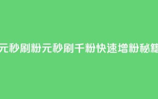 1元秒刷1000粉(1元秒刷千粉,快速增粉秘籍)