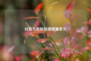 抖音九级粉丝团需要多久