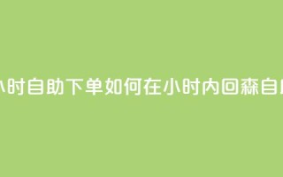 回森24小时自助下单(如何在24小时内回森自助下单？)
