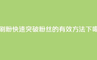 秒刷1000粉 - 快速突破1000粉丝的有效方法!