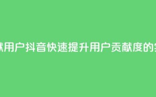 抖音如何刷1000贡献用户 - 抖音快速提升用户贡献度的实用技巧！