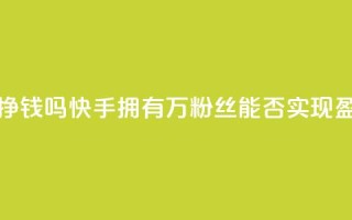 快手10万粉丝能挣钱吗 - 快手拥有10万粉丝能否实现盈利分析!