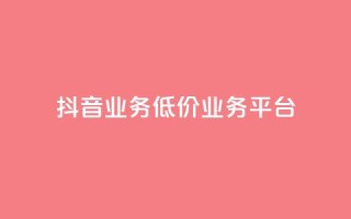 抖音业务低价业务平台 - 抖音低价业务平台:获取最划算的抖音业务服务~