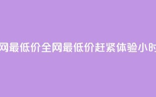 Ks24小时自助下单全网最低价 - 全网最低价,赶紧体验KS24小时自助下单!!
