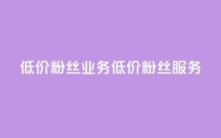ks低价粉丝业务(低价KS粉丝服务)
