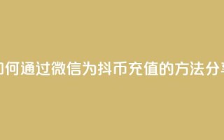如何通过微信为抖币充值的方法分享