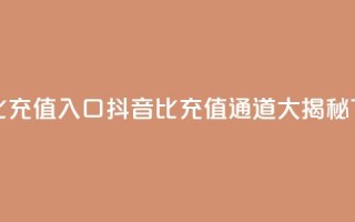 抖音1比1充值入口 - 抖音1比1充值通道大揭秘!
