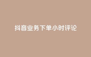 抖音业务下单24小时评论 - 24小时内下单即可评论抖音业务,享受超高人气的热潮~