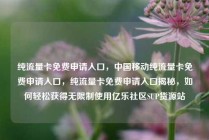 纯流量卡免费申请入口,中国移动纯流量卡免费申请入口,纯流量卡免费申请入口揭秘,如何轻松获得无限制使用亿乐社区SUP货源站
