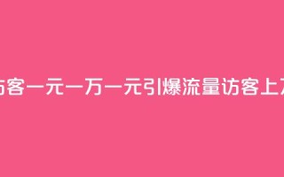 低价刷访客一元一万 - 一元引爆流量,访客上万!