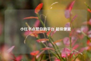 小红书点赞自助平台 超级便宜