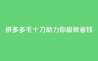 拼多多1毛十刀助力你，极致省钱！