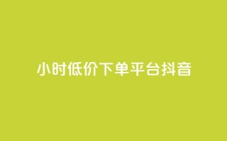 24小时低价下单平台抖音 - 抖音平台特价限时抢购,24小时下单优惠活动!
