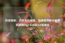 抖音涨粉,抖音涨粉秘籍,快速提升粉丝量的实用技巧亿乐社区SUP货源站