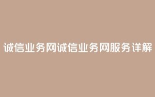 诚信业务网QQ(诚信业务网QQ服务详解)