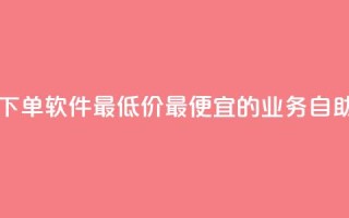 ks业务自助下单软件最低价(最便宜的KS业务自助下单工具)