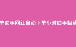 网红24小时自动下单助手 - 网红自动下单24小时助手-极速便捷服务!