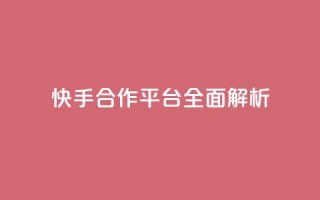 快手KOL合作平台全面解析