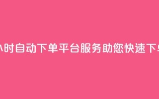 24小时自动下单平台服务,助您快速下单