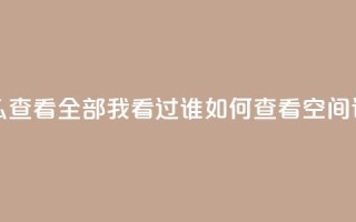 qq空间怎么查看全部我看过谁(如何查看QQ空间谁看过我)