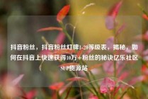 抖音粉丝,抖音粉丝灯牌1-20等级表,揭秘,如何在抖音上快速获得10万+粉丝的秘诀亿乐社区SUP货源站