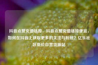 抖音点赞充值链接，抖音点赞充值链接便宜，如何在抖音上获取更多的关注与粉丝？亿乐社区低价自营货源站