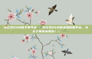 小红书24小时下单平台 - 小红书24小时急速购物平台，天天下单不再等待！~
