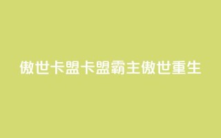 傲世卡盟(卡盟霸主：傲世重生)