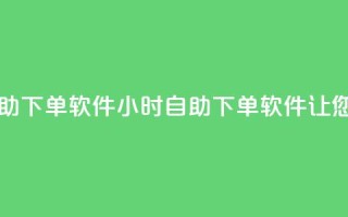 网红商城24小时自助下单软件 - 24小时自助下单软件,让您轻松网购!