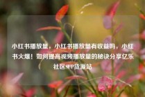 小红书播放量,小红书播放量有收益吗,小红书火爆!如何提高视频播放量的秘诀分享亿乐社区SUP货源站