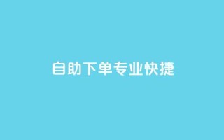 自助下单,专业快捷
