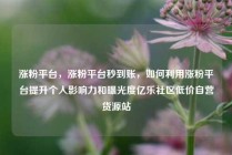 涨粉平台,涨粉平台秒到账,如何利用涨粉平台提升个人影响力和曝光度亿乐社区低价自营货源站