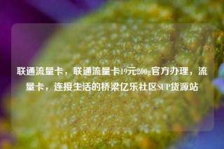 联通流量卡，联通流量卡19元200g官方办理，流量卡，连接生活的桥梁亿乐社区SUP货源站