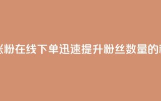 在线下单涨粉 - 在线下单迅速提升粉丝数量的秘诀!