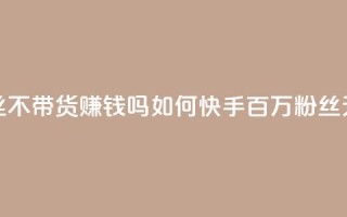 快手100万粉丝不带货赚钱吗(如何快手百万粉丝无货源赚钱)