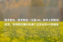 快手粉丝,快手粉丝一元涨1000,快手上的粉丝经济,如何抓住增长机遇?亿乐社区SUP货源站