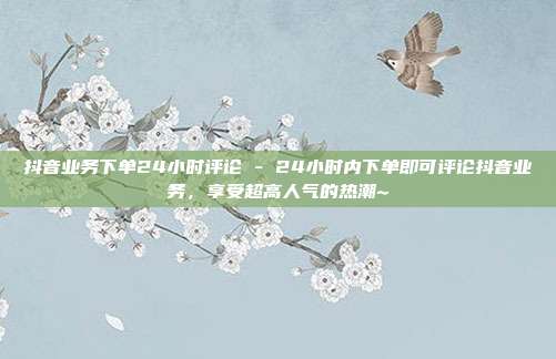 抖音业务下单24小时评论 - 24小时内下单即可评论抖音业务，享受超高人气的热潮~  第1张