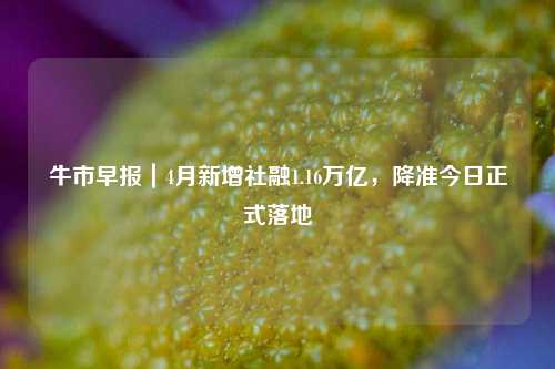 牛市早报｜4月新增社融1.16万亿，降准今日正式落地  第1张