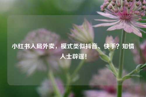 小红书入局外卖	，模式类似抖音	、快手？知情人士辟谣！  第1张