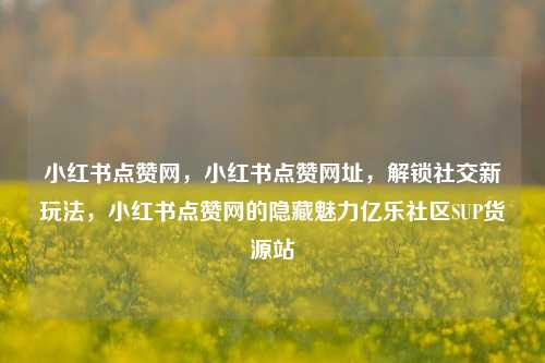 小红书点赞网，小红书点赞网址，解锁社交新玩法	，小红书点赞网的隐藏魅力亿乐社区SUP货源站  第1张