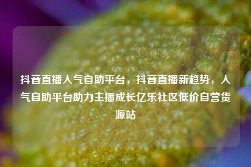 抖音直播人气自助平台	，抖音直播新趋势，人气自助平台助力主播成长亿乐社区低价自营货源站  第1张